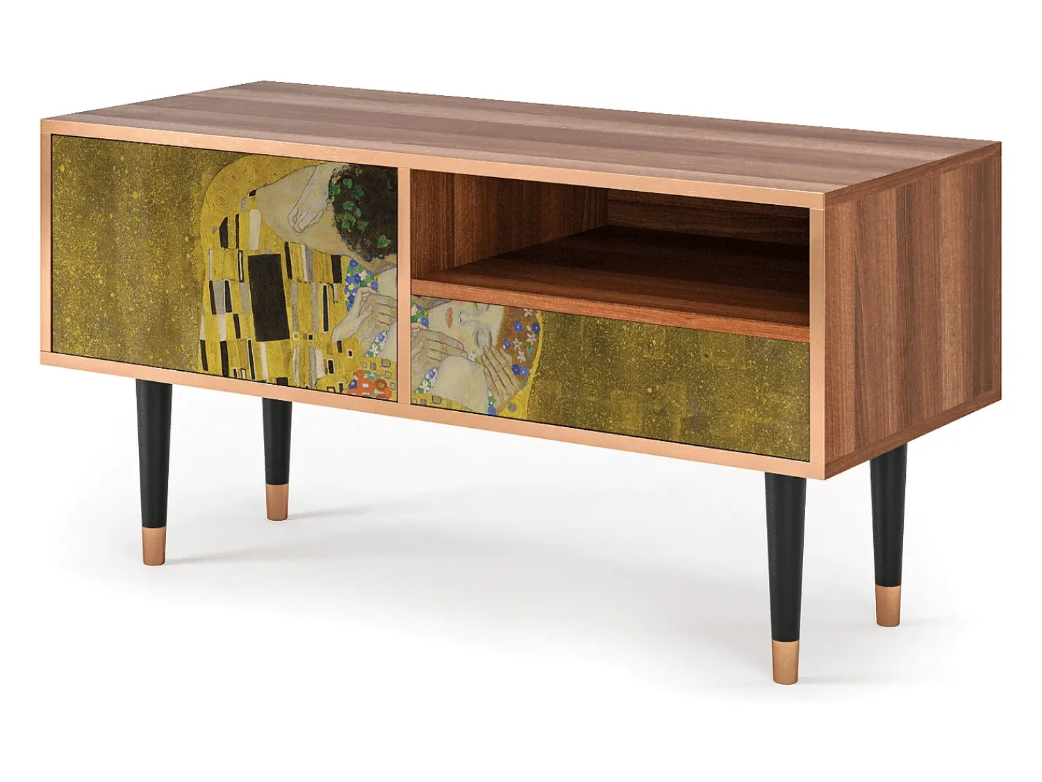 Móvel De Tv| Mueble de TV - 115х59х48 cm - T3 - The Kiss by Klimt , Nogueira Castanho