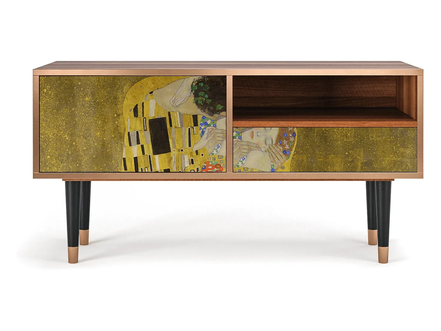 Móvel De Tv| Mueble de TV - 115х59х48 cm - T3 - The Kiss by Klimt , Nogueira Castanho
