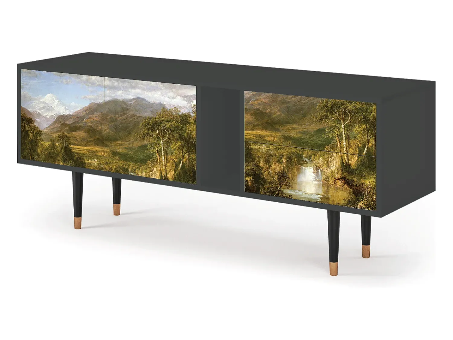 Móvel De Tv* Mueble de TV - 170х69х48 cm - T1 - The Heart of the Andes , Antracite Cinza antracite