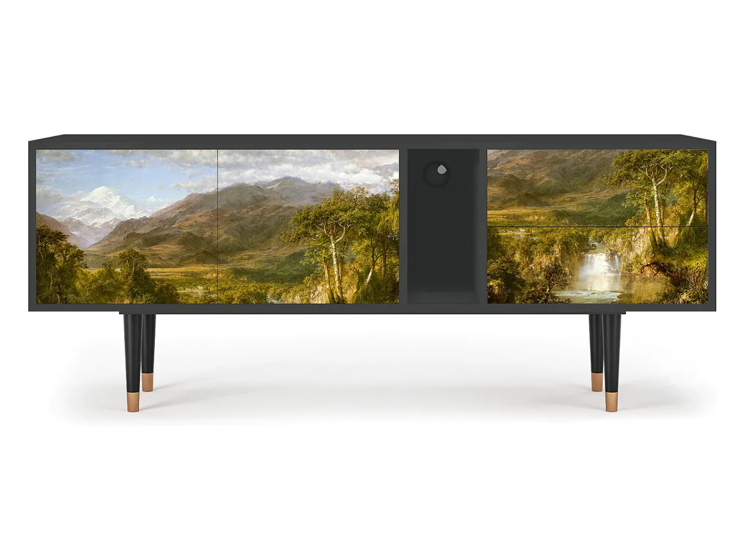 Móvel De Tv* Mueble de TV - 170х69х48 cm - T1 - The Heart of the Andes , Antracite Cinza antracite