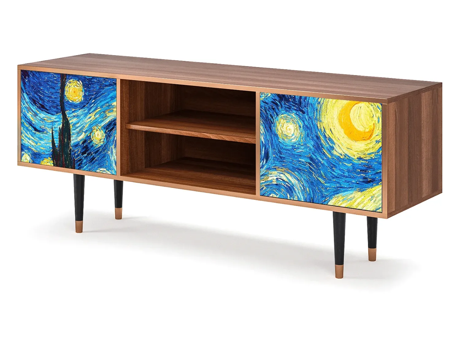 Discount Mueble de TV - 170х69х48 cm - T2 - The Starry Night , Nogueira Castanho