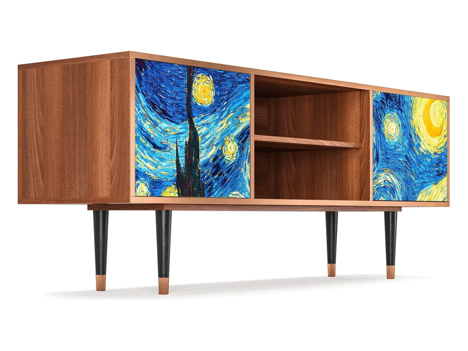Discount Mueble de TV - 170х69х48 cm - T2 - The Starry Night , Nogueira Castanho