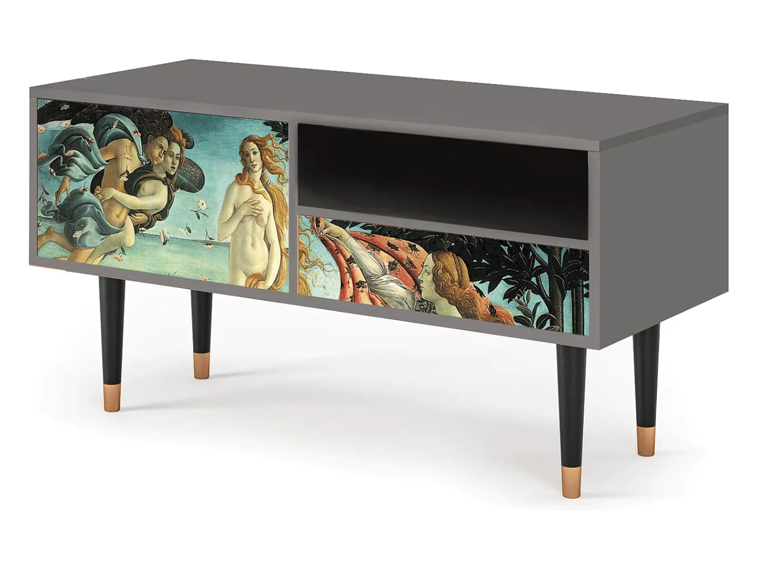 Best Mueble de TV - 115х59х48 cm - T3 - The Birth of Venus, Cinza Cinzento