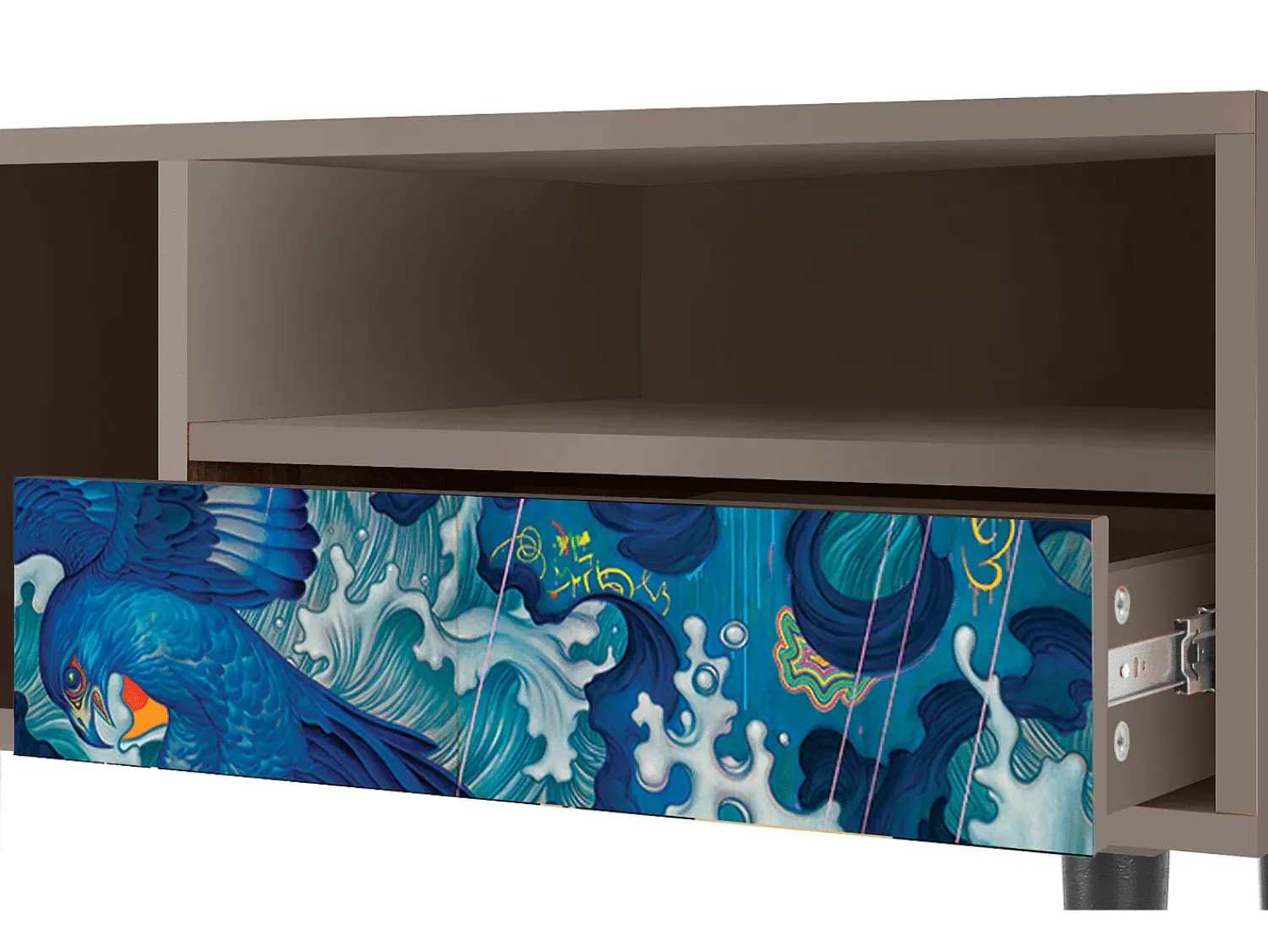 Móvel De Tv| Mueble de TV - 115х59х48 cm - T3 - The Girl - James Jean, Latte Bege