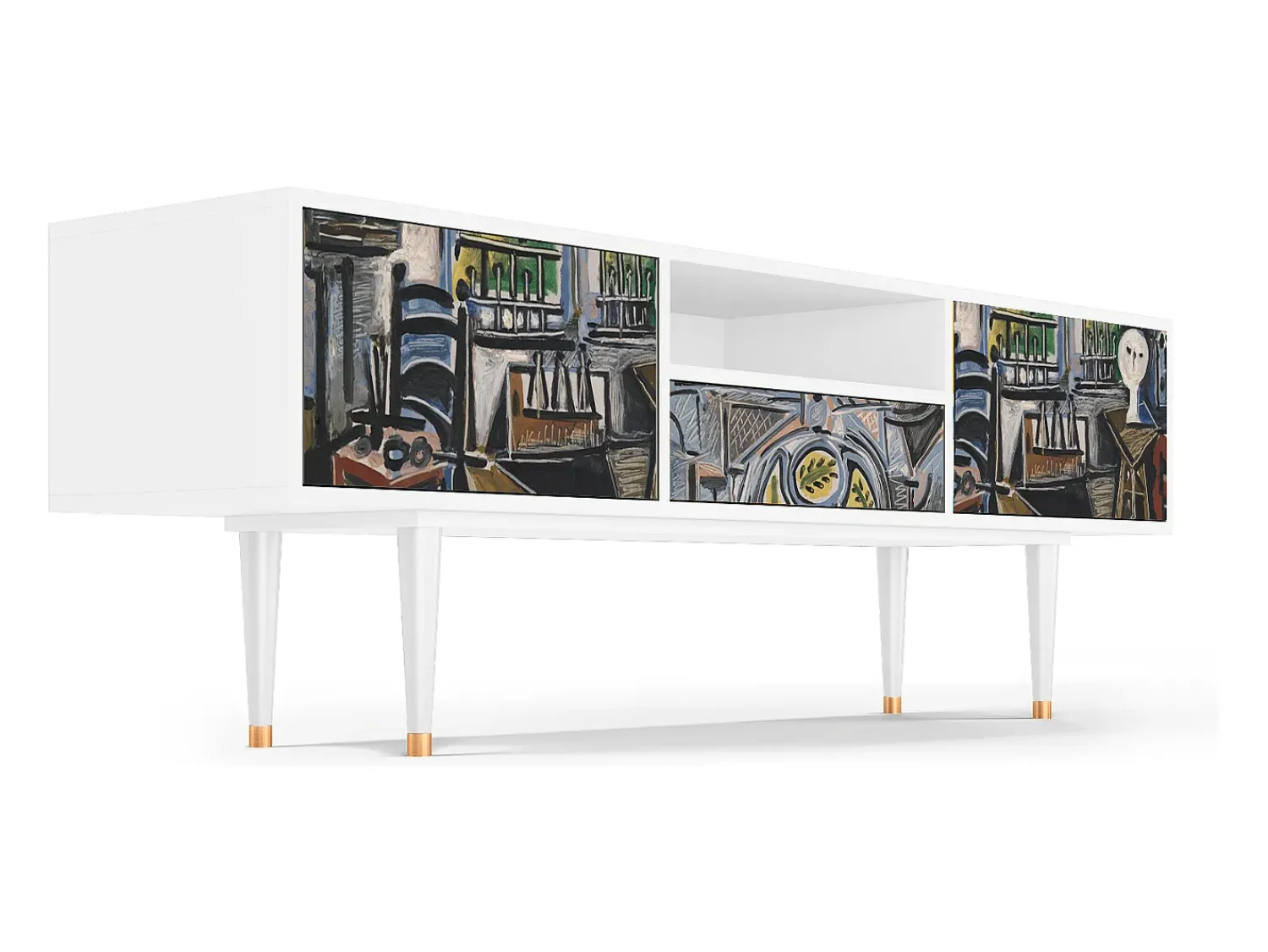 Mueble de TV - 170х59х41 cm - T6 - The Studio , Branco^ Móvel De Tv