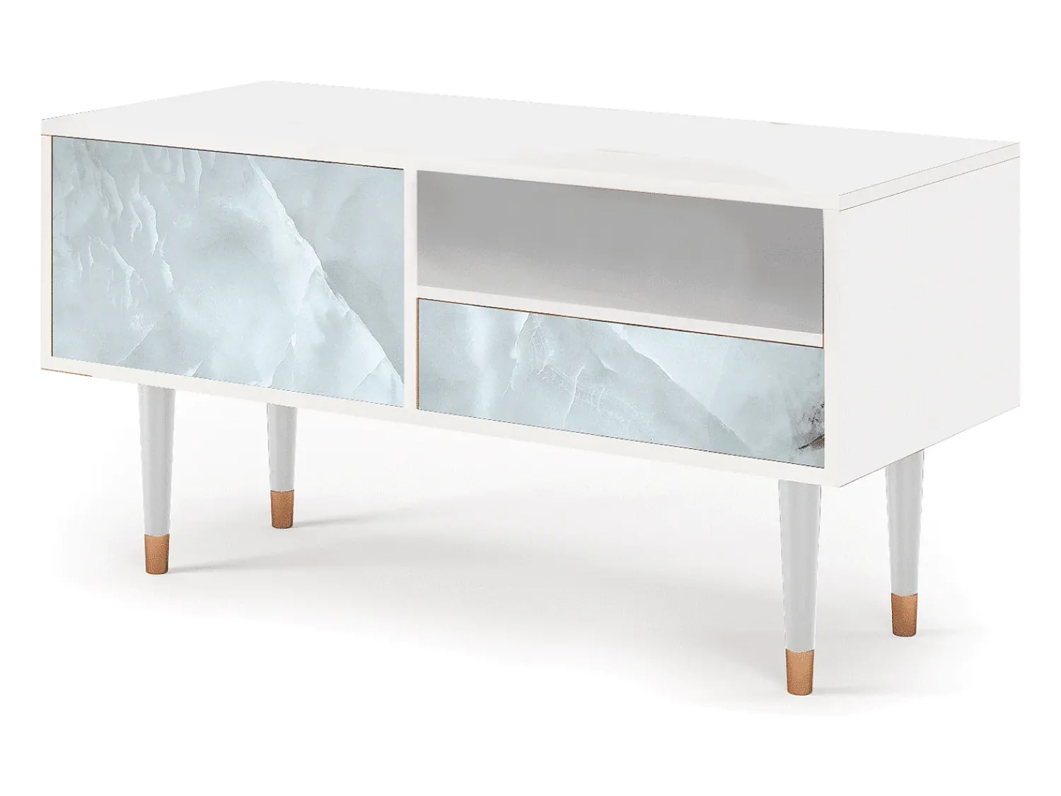 Clearance Mueble de TV - 115х59х48 cm - T3 - The Onyx, Branco Bege
