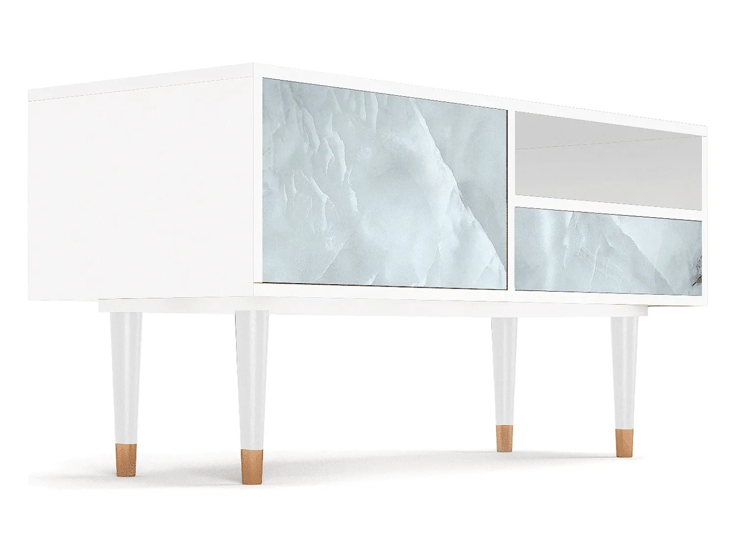 Clearance Mueble de TV - 115х59х48 cm - T3 - The Onyx, Branco Bege