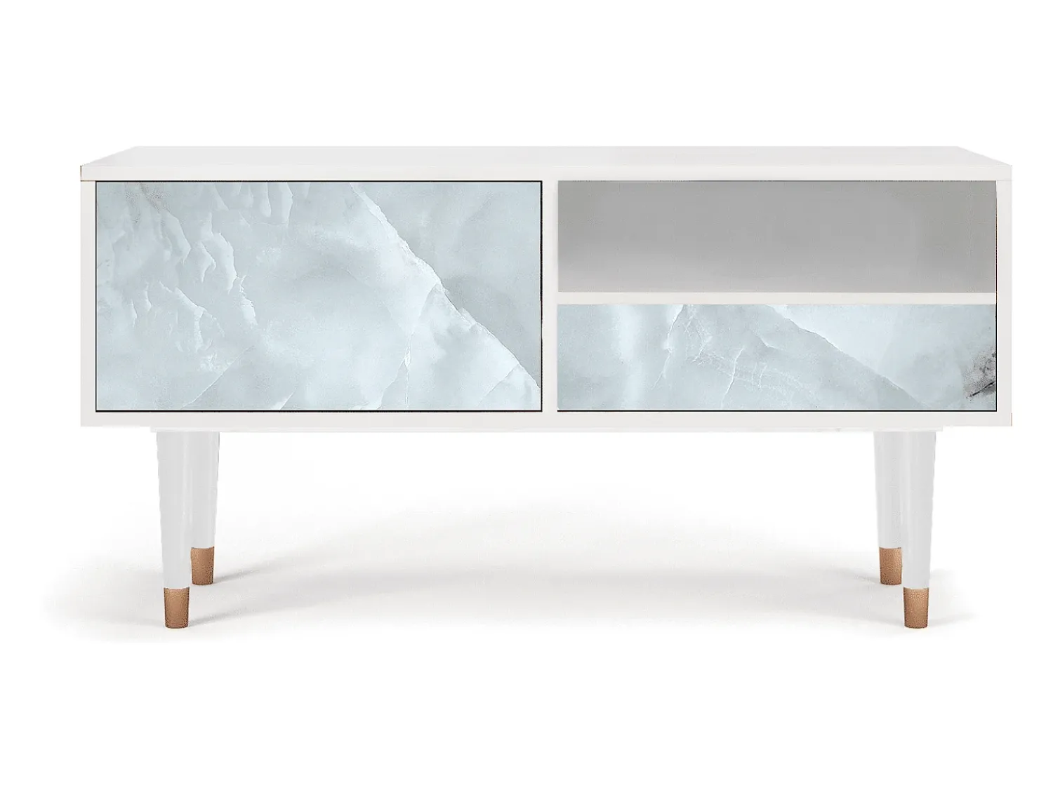 Clearance Mueble de TV - 115х59х48 cm - T3 - The Onyx, Branco Bege