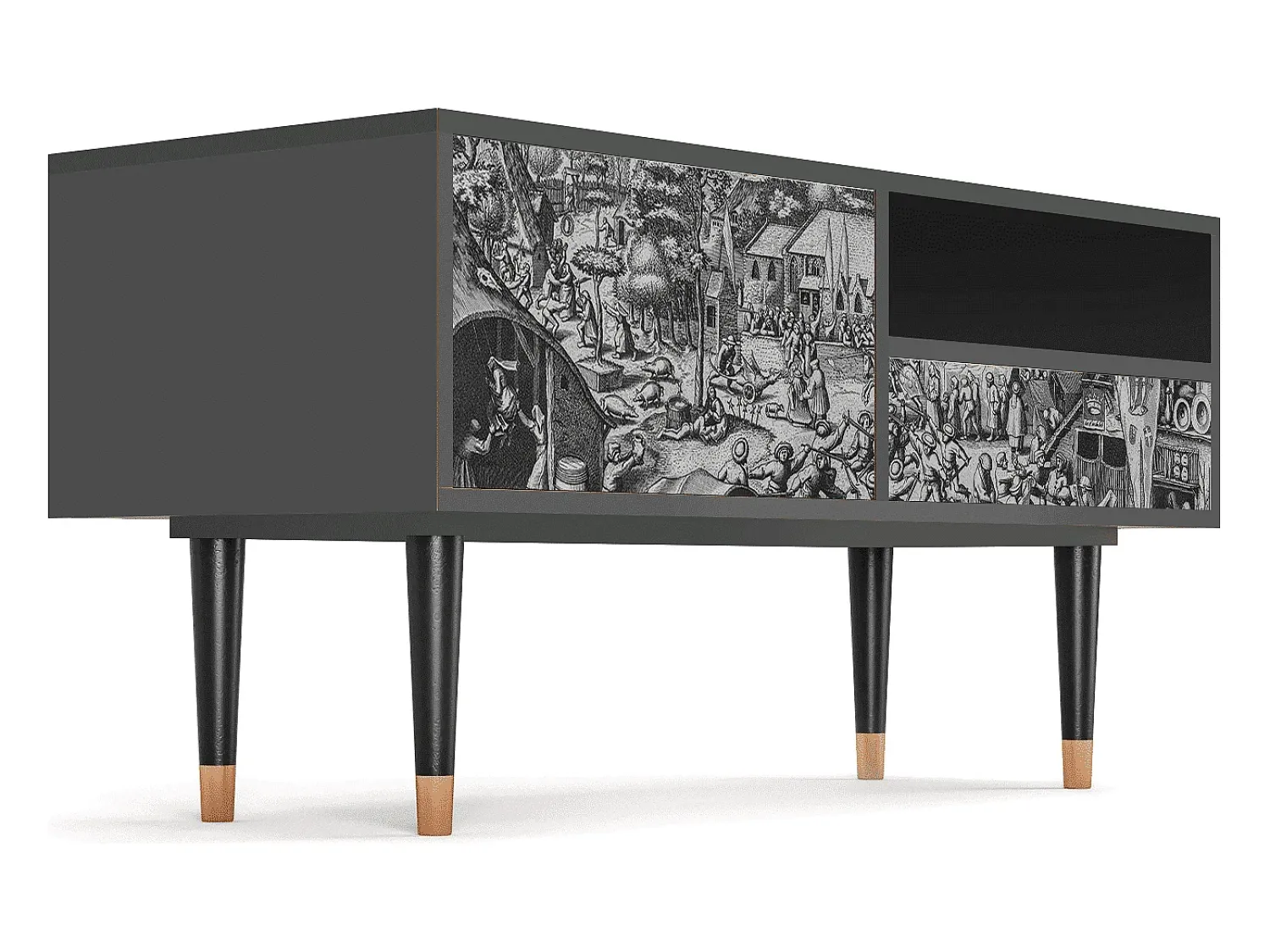 Outlet Mueble de TV - 115х59х48 cm - T3 - The Festival of Saint, Antracite Cinza antracite