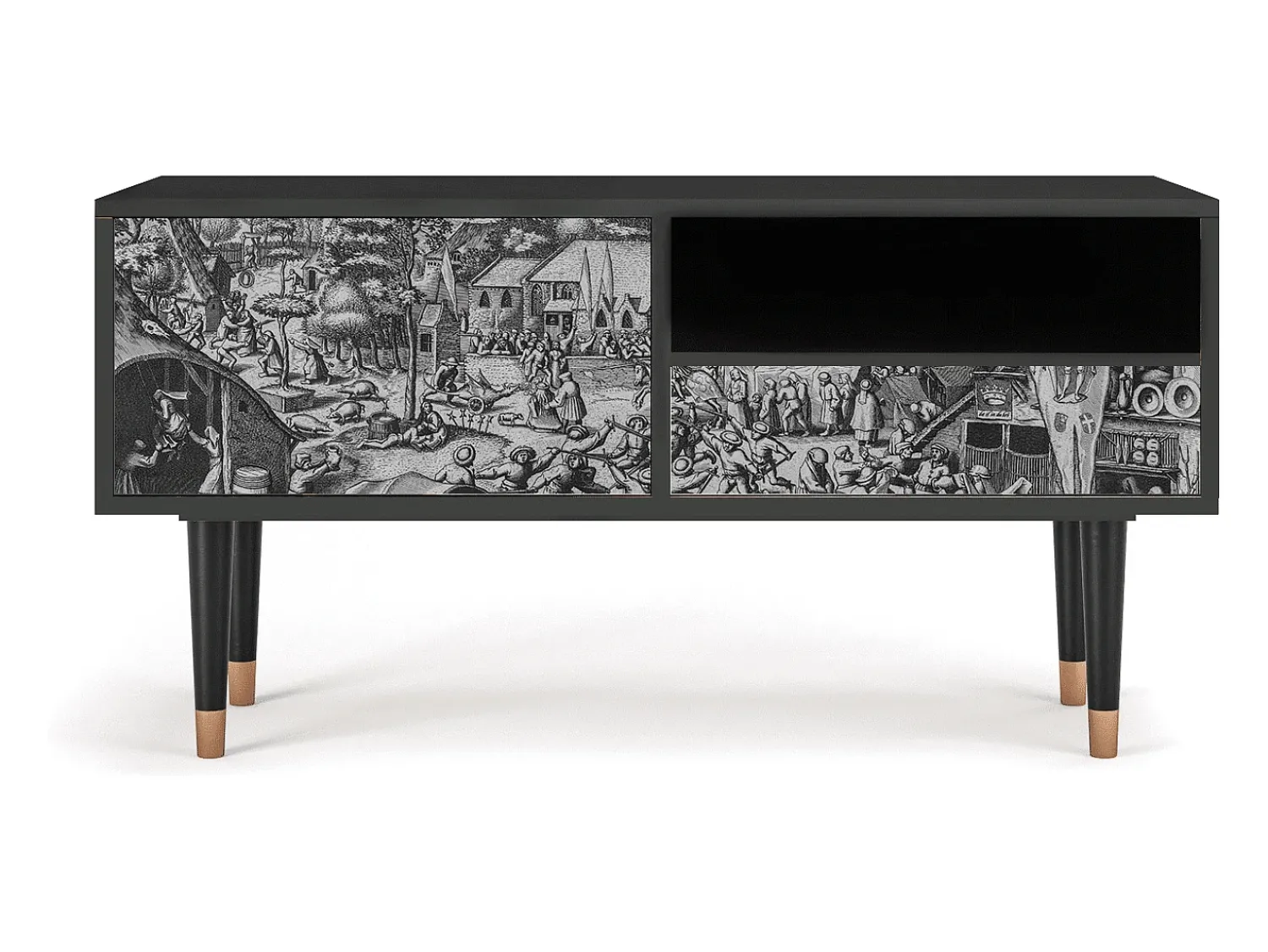Outlet Mueble de TV - 115х59х48 cm - T3 - The Festival of Saint, Antracite Cinza antracite
