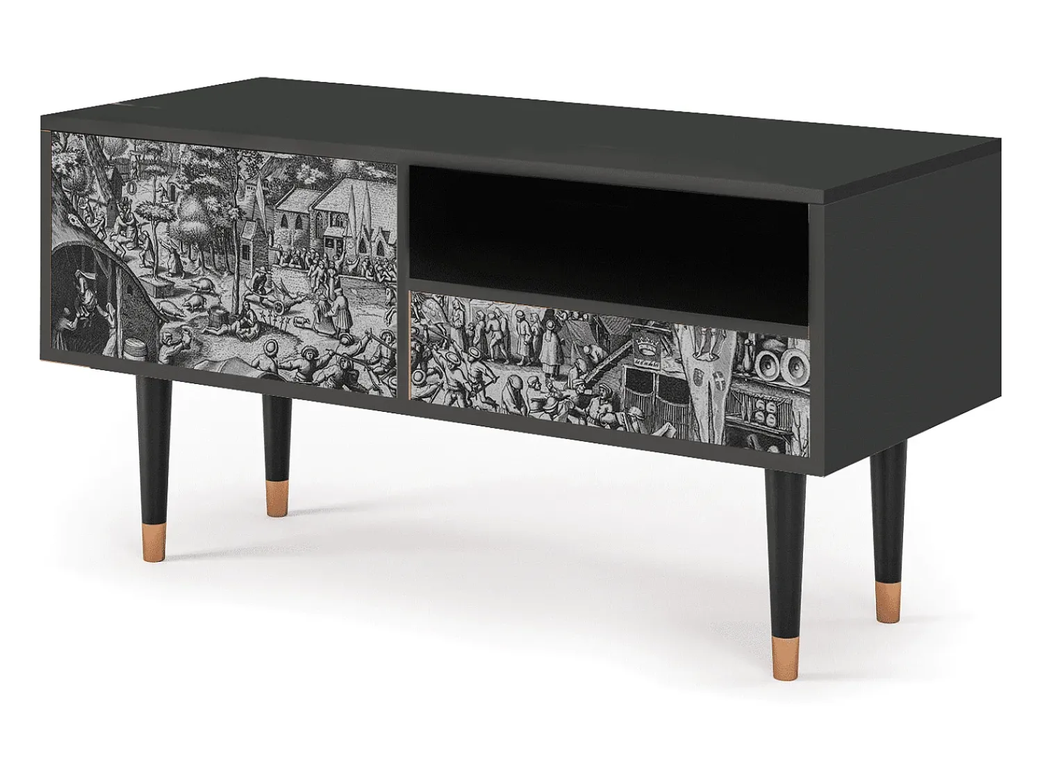 Outlet Mueble de TV - 115х59х48 cm - T3 - The Festival of Saint, Antracite Cinza antracite