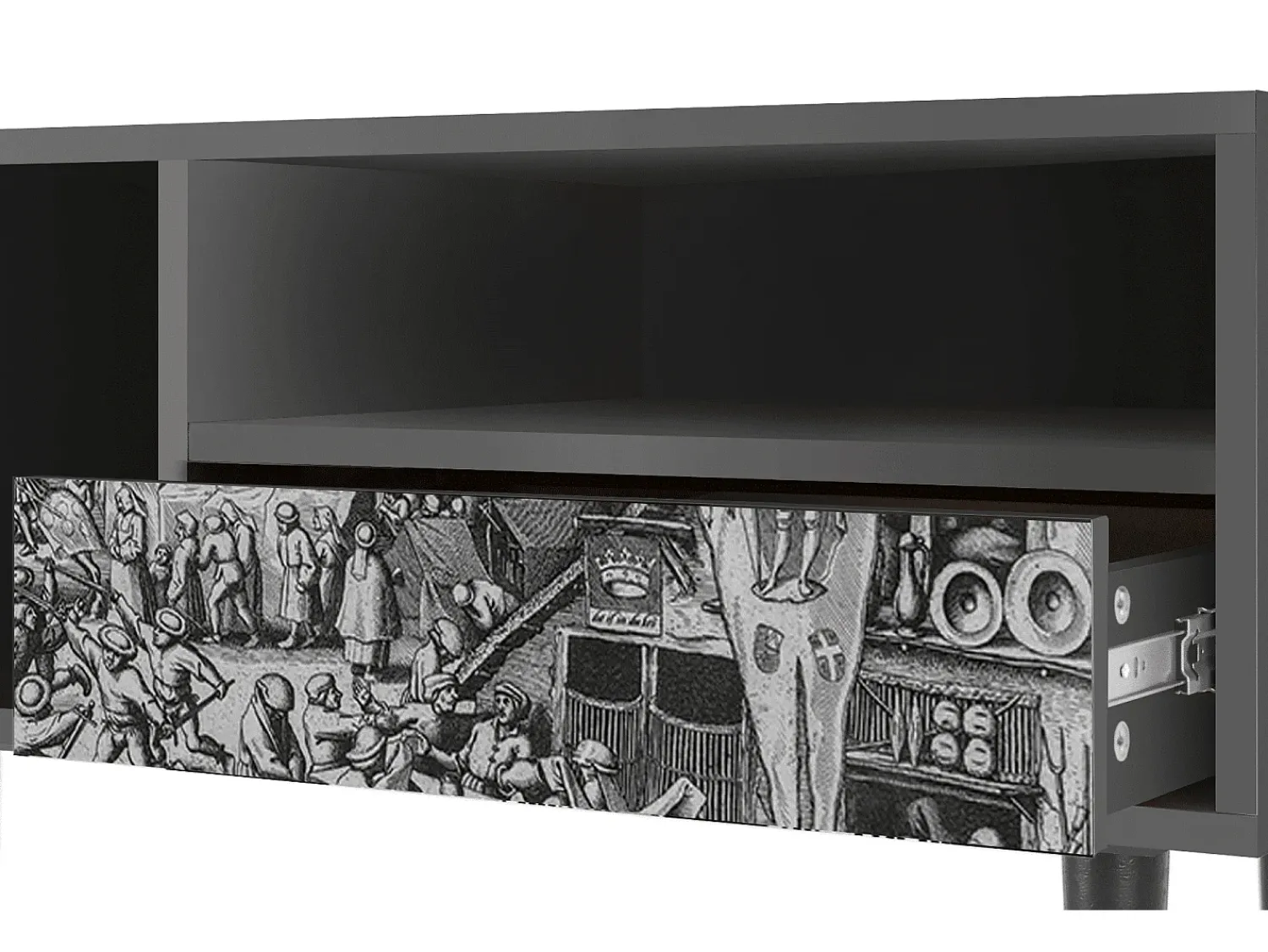 Outlet Mueble de TV - 115х59х48 cm - T3 - The Festival of Saint, Antracite Cinza antracite