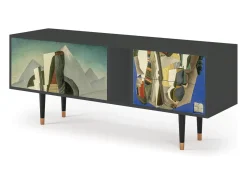 Hot Mueble de TV - 170х69х48 cm - T1 - The Cubist Paintings , Antracite Cinza antracite