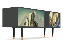 Hot Mueble de TV - 170х69х48 cm - T1 - The Cubist Paintings , Antracite Cinza antracite