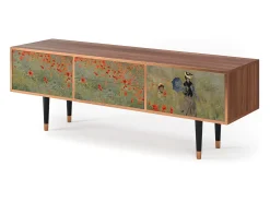 Móvel De Tv* Mueble de TV - 170х59х48 cm - T4 - The Poppy Field , Nogueira Castanho