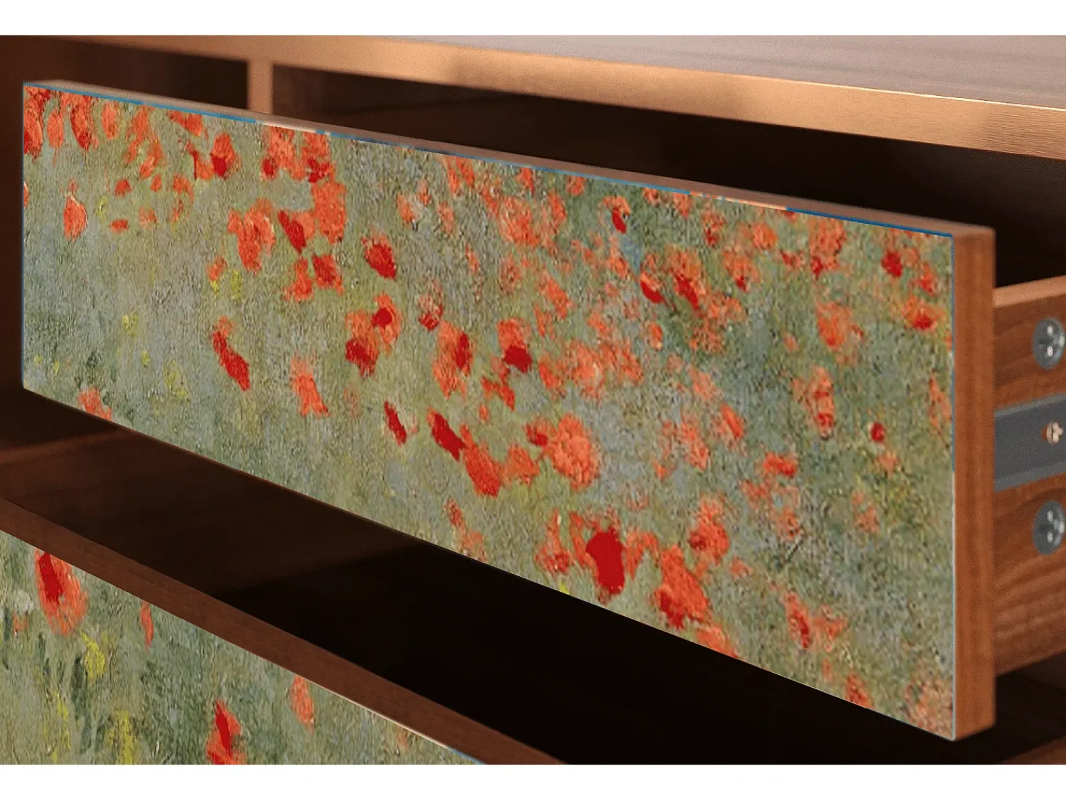 Móvel De Tv* Mueble de TV - 170х59х48 cm - T4 - The Poppy Field , Nogueira Castanho
