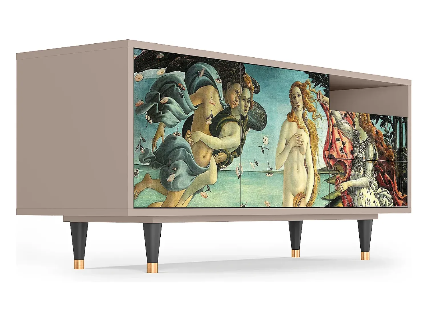 Móvel De Tv| Mueble de TV - 125х56х41 cm - T7 - The Birth of Venus, Latte Bege