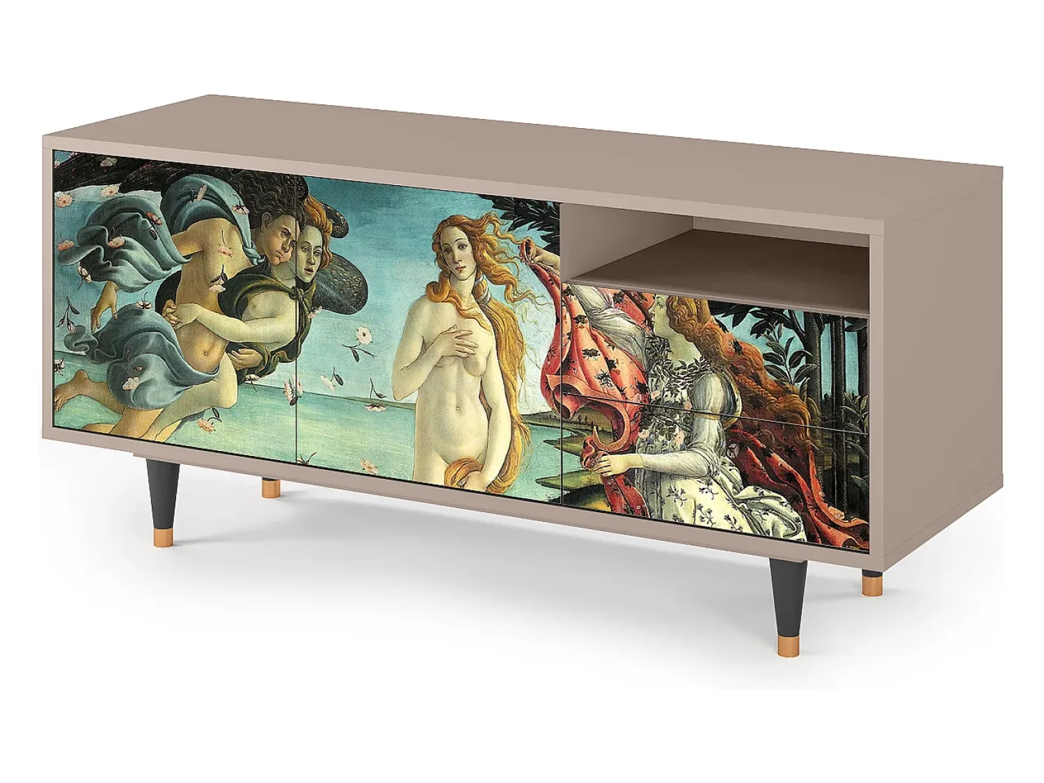 Móvel De Tv| Mueble de TV - 125х56х41 cm - T7 - The Birth of Venus, Latte Bege
