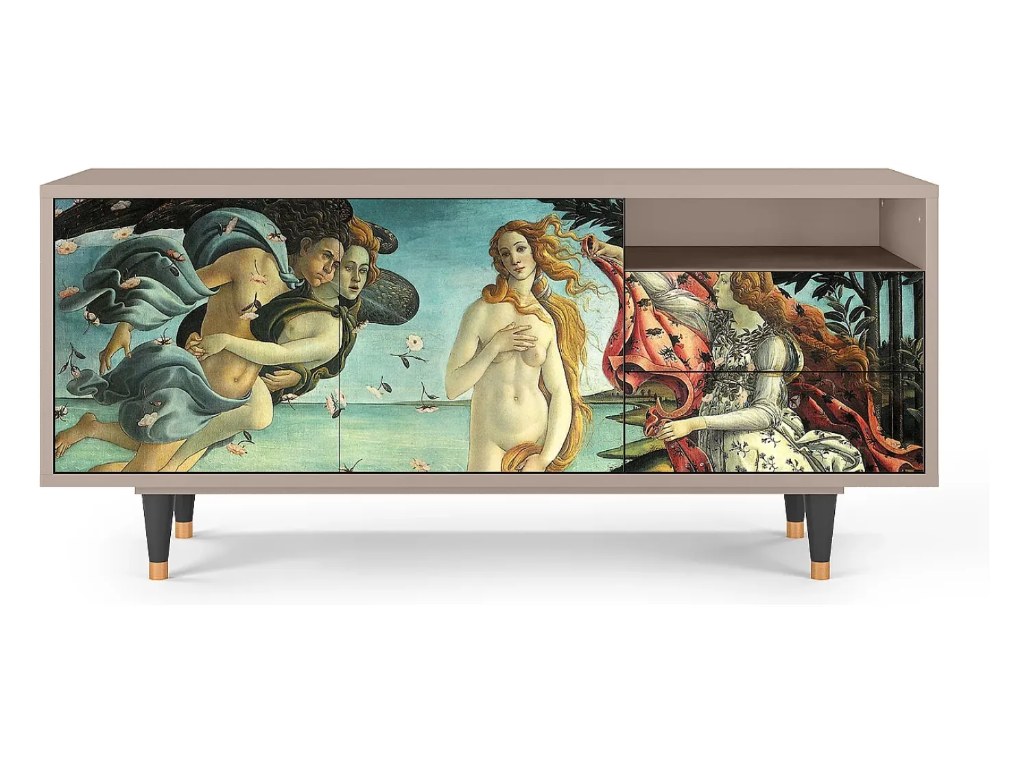 Móvel De Tv| Mueble de TV - 125х56х41 cm - T7 - The Birth of Venus, Latte Bege