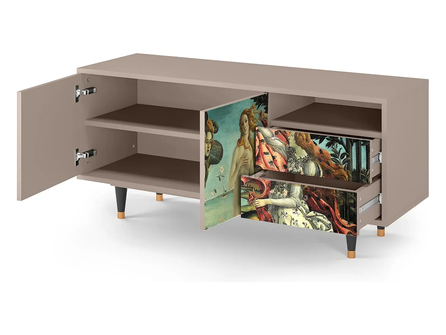 Móvel De Tv| Mueble de TV - 125х56х41 cm - T7 - The Birth of Venus, Latte Bege