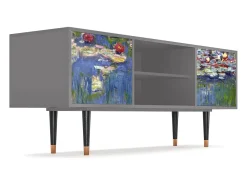 Móvel De Tv* Mueble de TV - 170х69х48 cm - T2 - The water lily pond , Cinza Cinzento
