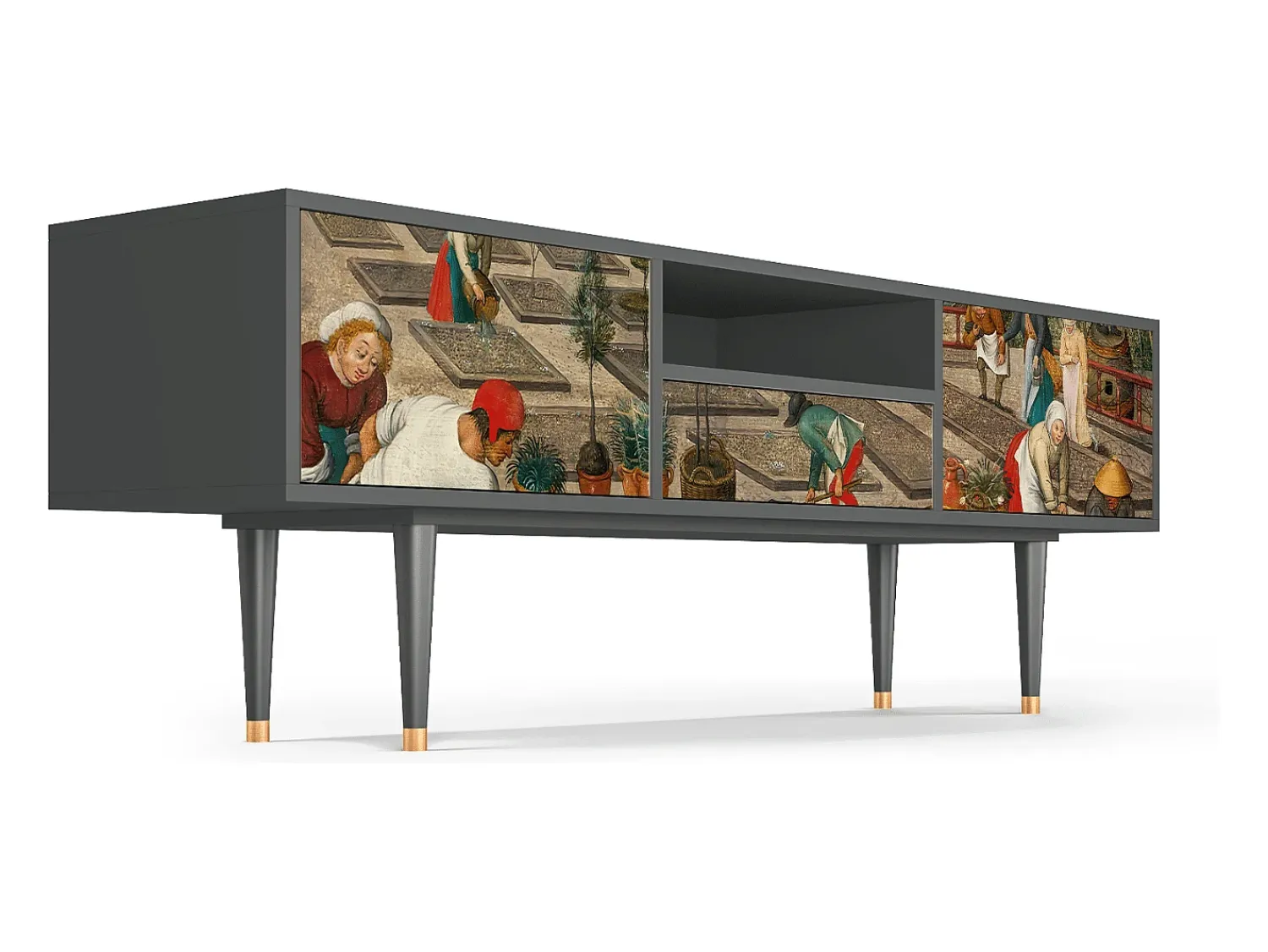 Mueble de TV - 170х59х41 cm - T6 - The Younger - Spring, Antracite^ Móvel De Tv