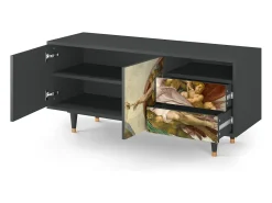 Móvel De Tv| Mueble de TV - 125х56х41 cm - T7 - The Creation of Adam, Antracite Cinza antracite