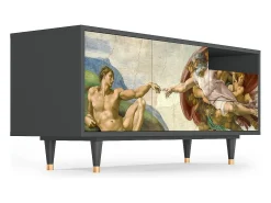 Móvel De Tv| Mueble de TV - 125х56х41 cm - T7 - The Creation of Adam, Antracite Cinza antracite