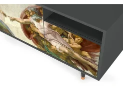 Móvel De Tv| Mueble de TV - 125х56х41 cm - T7 - The Creation of Adam, Antracite Cinza antracite