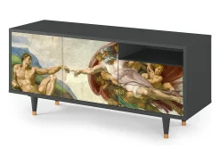 Móvel De Tv| Mueble de TV - 125х56х41 cm - T7 - The Creation of Adam, Antracite Cinza antracite