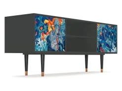Móvel De Tv| Mueble de TV - 170х69х48 cm - T2 - The Girl - James Jean, Antracite Cinza antracite