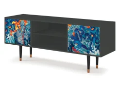 Móvel De Tv| Mueble de TV - 170х69х48 cm - T2 - The Girl - James Jean, Antracite Cinza antracite