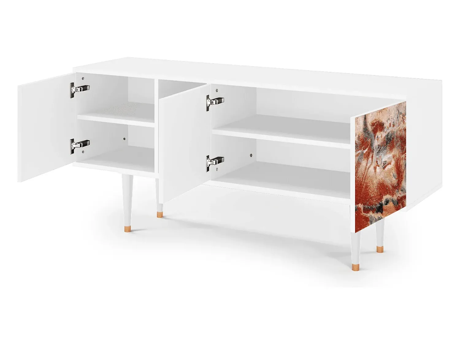 Móvel De Tv* Mueble de TV - 150х69х41 cm - T5 - The City Rises, Branco Bege