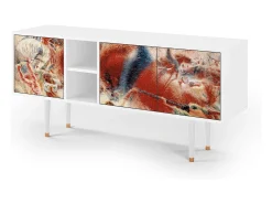 Móvel De Tv* Mueble de TV - 150х69х41 cm - T5 - The City Rises, Branco Bege