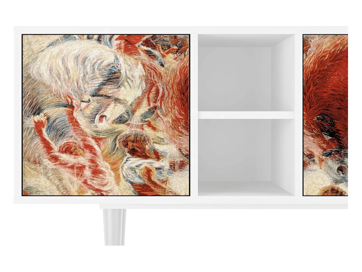 Móvel De Tv* Mueble de TV - 150х69х41 cm - T5 - The City Rises, Branco Bege