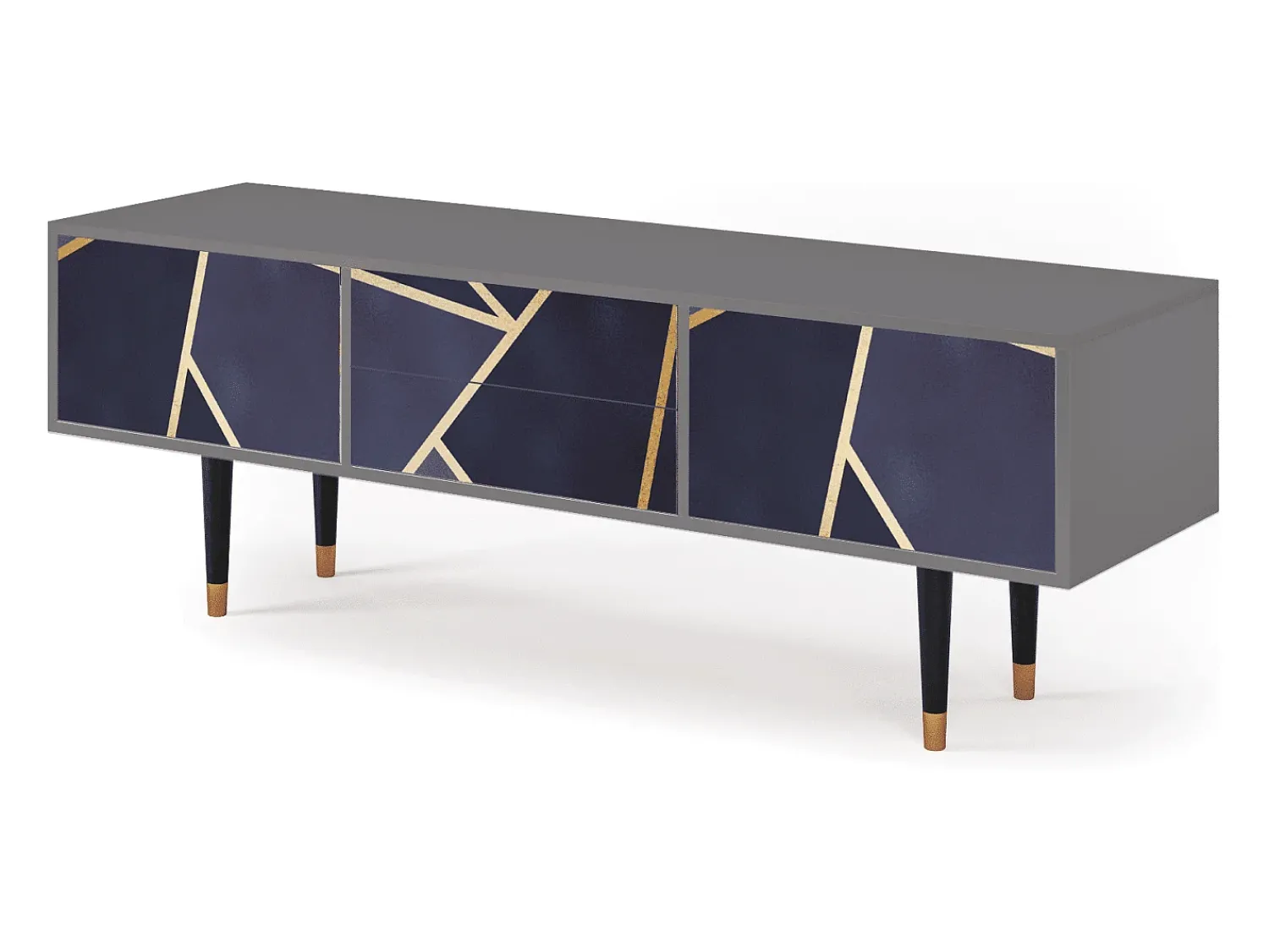Móvel De Tv* Mueble de TV - 170х59х48 cm - T4 - The Amethyst, Cinza Cinzento