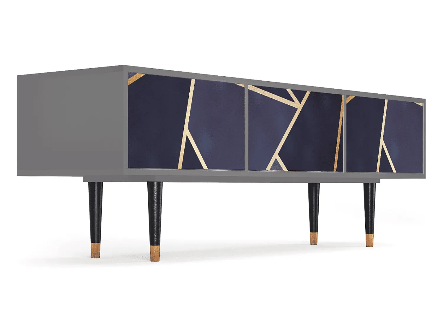 Móvel De Tv* Mueble de TV - 170х59х48 cm - T4 - The Amethyst, Cinza Cinzento