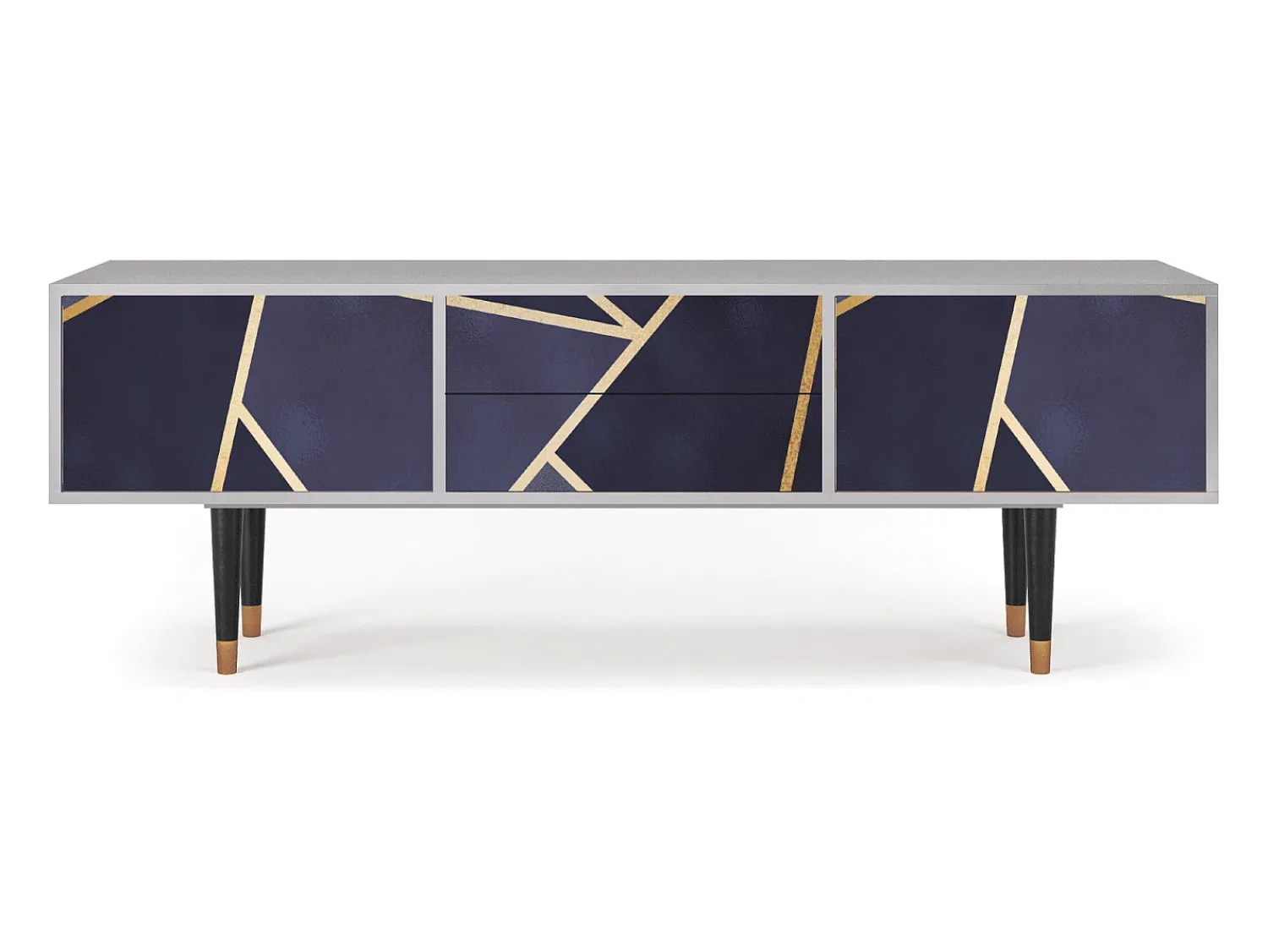 Móvel De Tv* Mueble de TV - 170х59х48 cm - T4 - The Amethyst, Cinza Cinzento