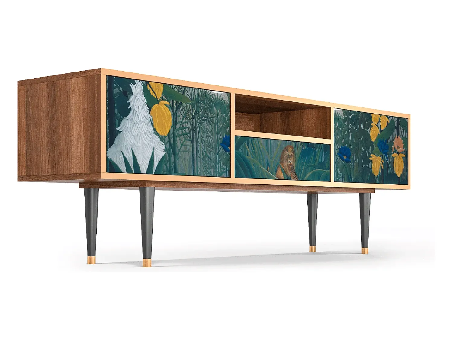 Móvel De Tv| Mueble de TV - 170х59х41 cm - T6 - The Repast of the Lion, Nogueira Castanho