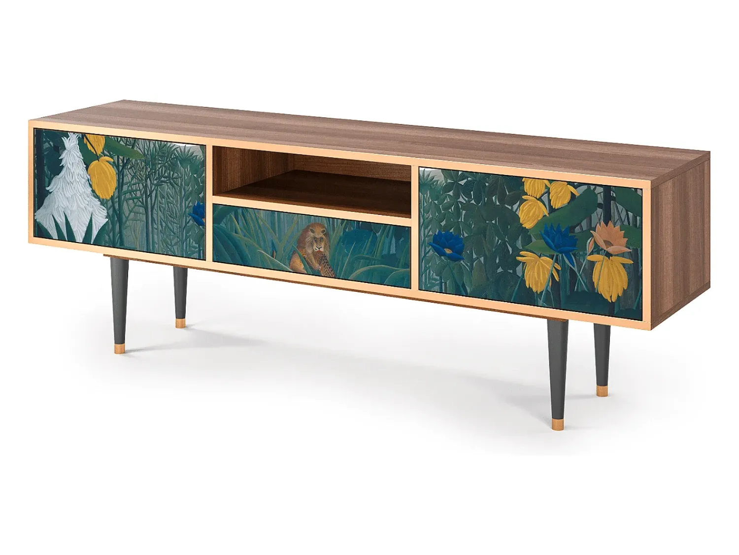 Móvel De Tv| Mueble de TV - 170х59х41 cm - T6 - The Repast of the Lion, Nogueira Castanho
