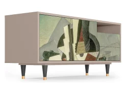 Móvel De Tv* Mueble de TV - 125х56х41 cm - T7 - The Cubist Paintings , Latte Bege