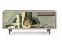 Móvel De Tv* Mueble de TV - 125х56х41 cm - T7 - The Cubist Paintings , Latte Bege