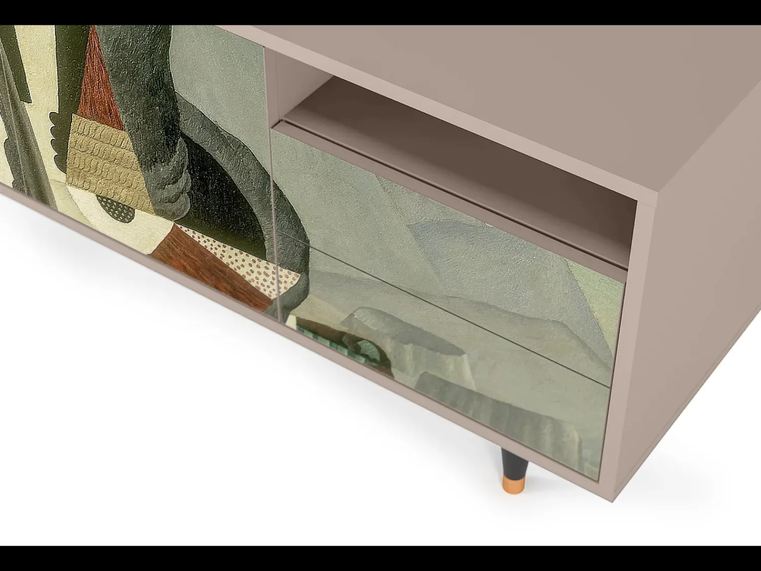Móvel De Tv* Mueble de TV - 125х56х41 cm - T7 - The Cubist Paintings , Latte Bege