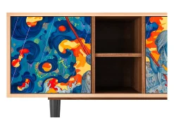 Clearance Mueble de TV - 150х69х41 cm - T5 - The Girl - James Jean, Nogueira Castanho