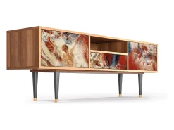 Móvel De Tv| Mueble de TV - 170х59х41 cm - T6 - The City Rises, Nogueira Castanho