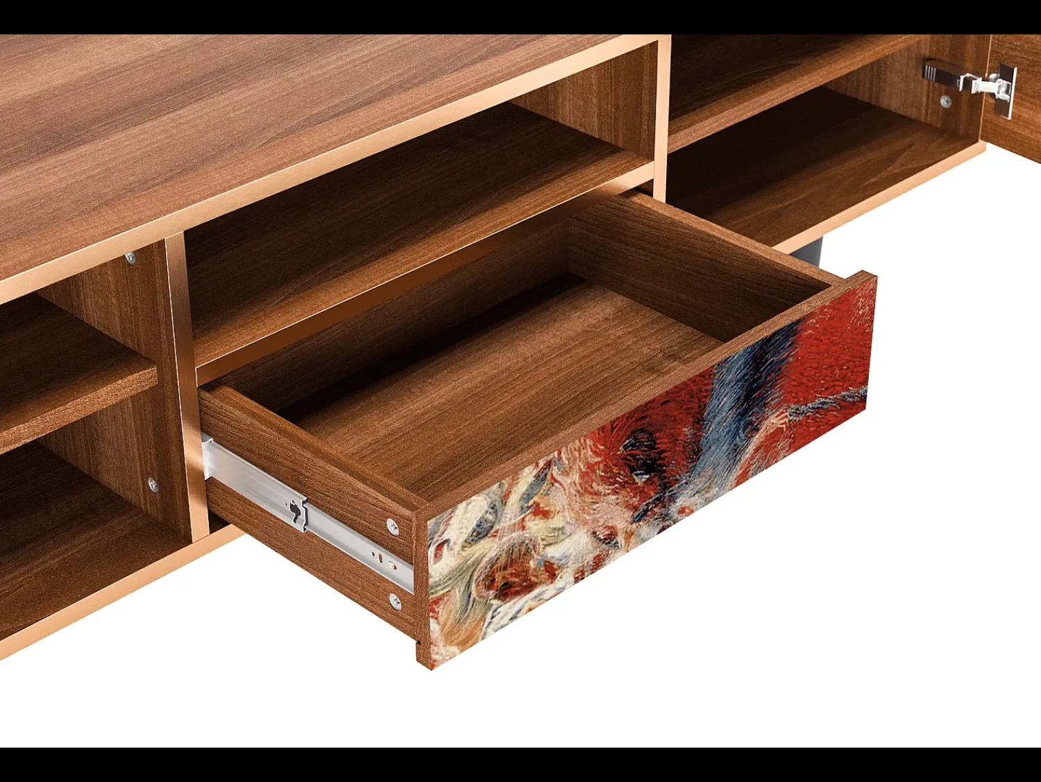 Móvel De Tv| Mueble de TV - 170х59х41 cm - T6 - The City Rises, Nogueira Castanho