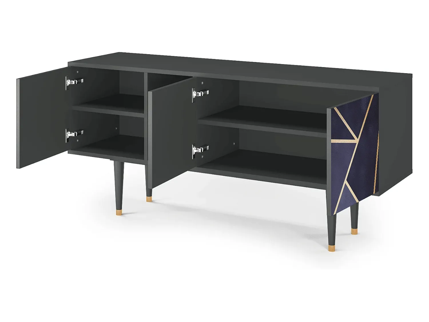 Móvel De Tv| Mueble de TV - 150х69х41 cm - T5 - The Amethyst, Antracite Cinza antracite