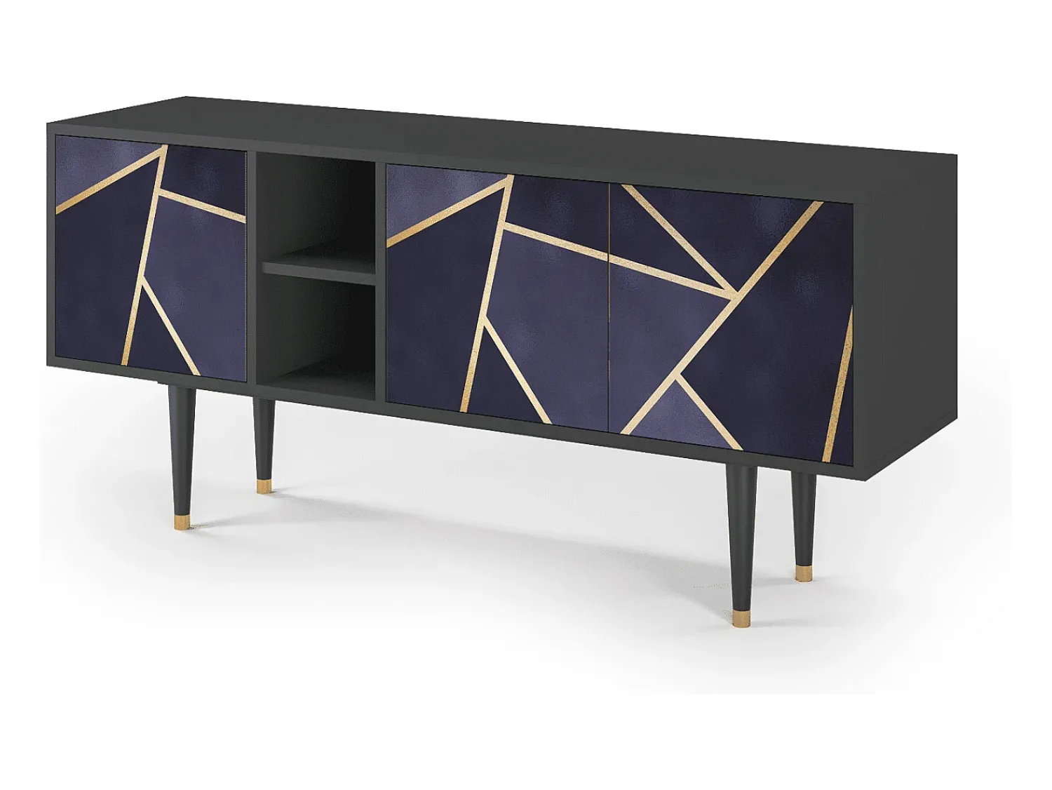 Móvel De Tv| Mueble de TV - 150х69х41 cm - T5 - The Amethyst, Antracite Cinza antracite
