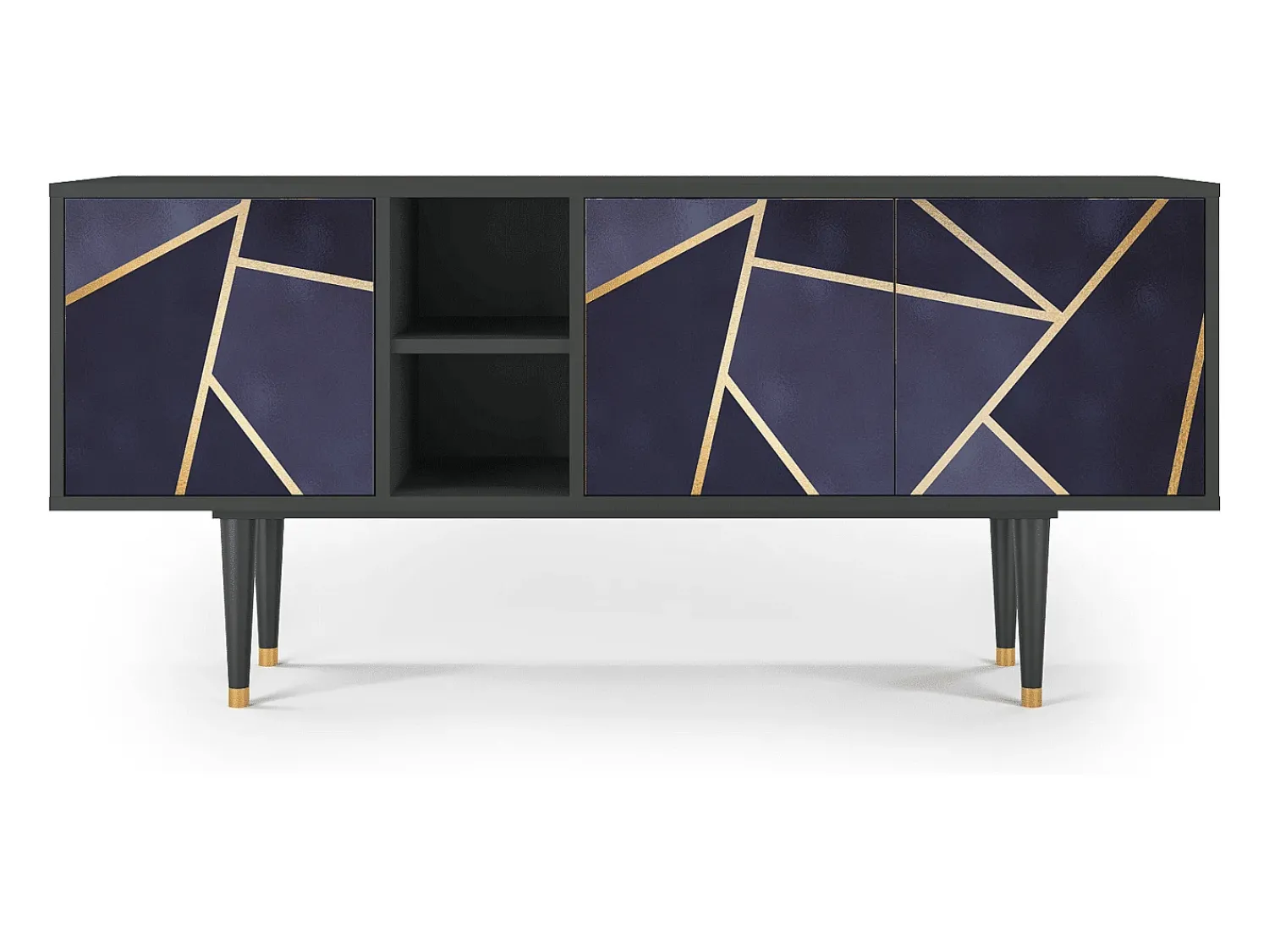 Móvel De Tv| Mueble de TV - 150х69х41 cm - T5 - The Amethyst, Antracite Cinza antracite