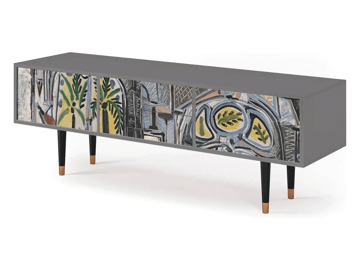 Móvel De Tv* Mueble de TV - 170х59х48 cm - T4 - The Studio , Cinza Cinzento